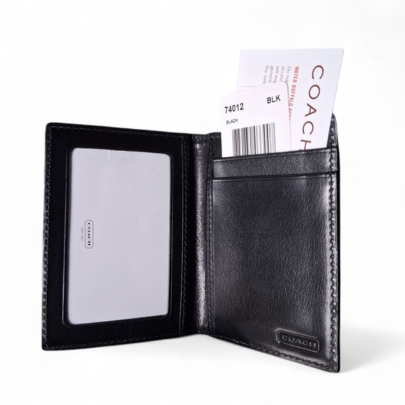 Vintage Coach Water Buffalo Card ID Wallet Mens #74102 - Picture 1 of 6